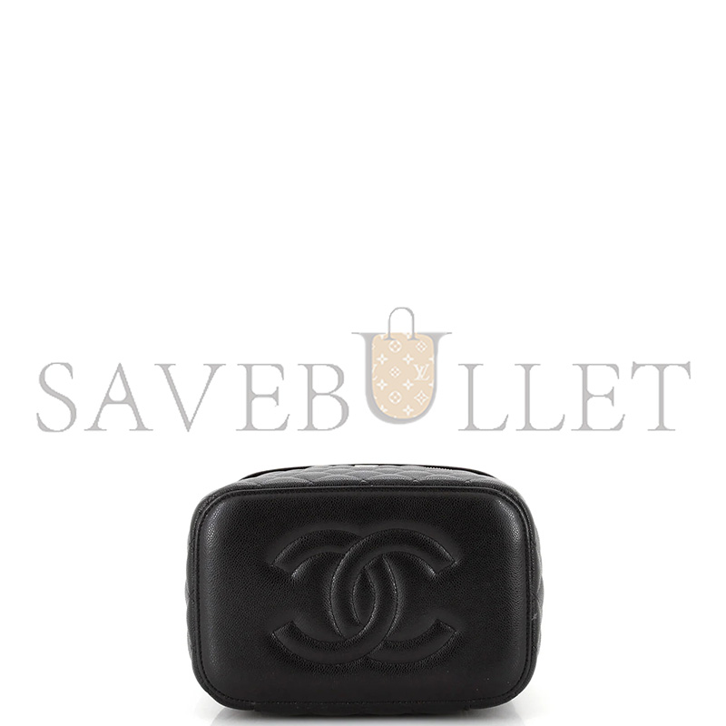 Ch*el classic vanity case quilted caviar medium (22*15*13cm)